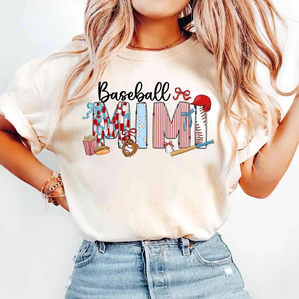 Baseball Mimi Shirt, Baseball Game Day Shirt, Coquette Bow Baseball Shirt